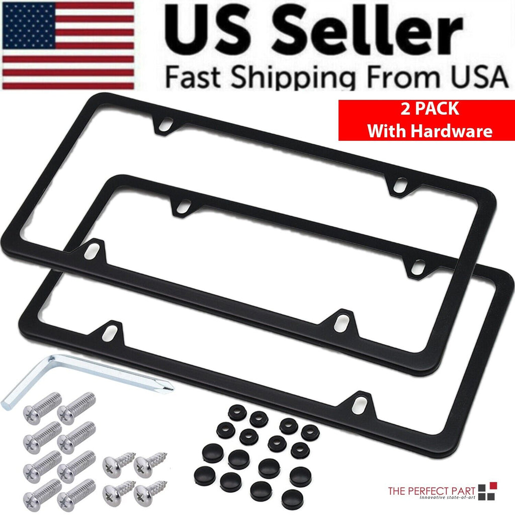 Black Stainless License Plate Frame Set