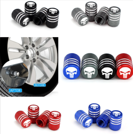Skull Tire Valve Cap Set