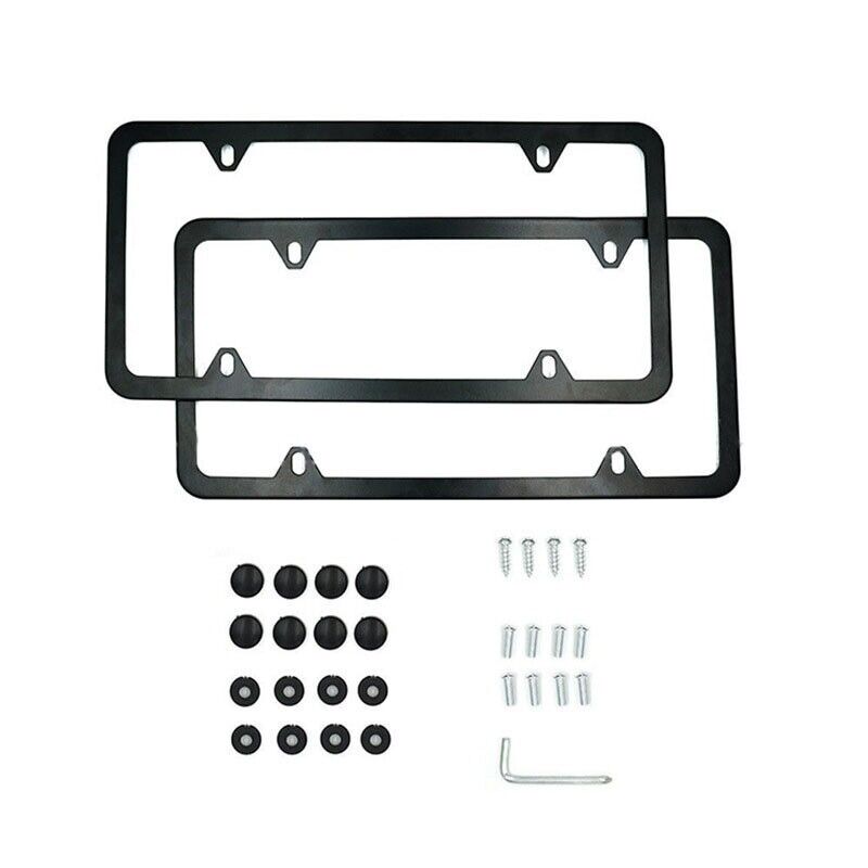 Black Stainless License Plate Frame Set
