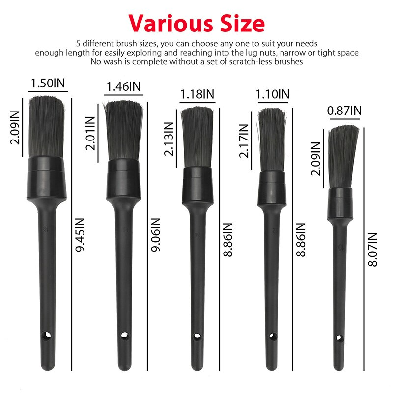DetailPro 5-Piece Car Detailing Brush Kit
