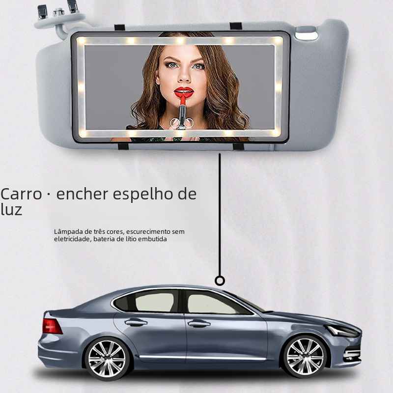 LED Visor Vanity Mirror with 3 Light Modes