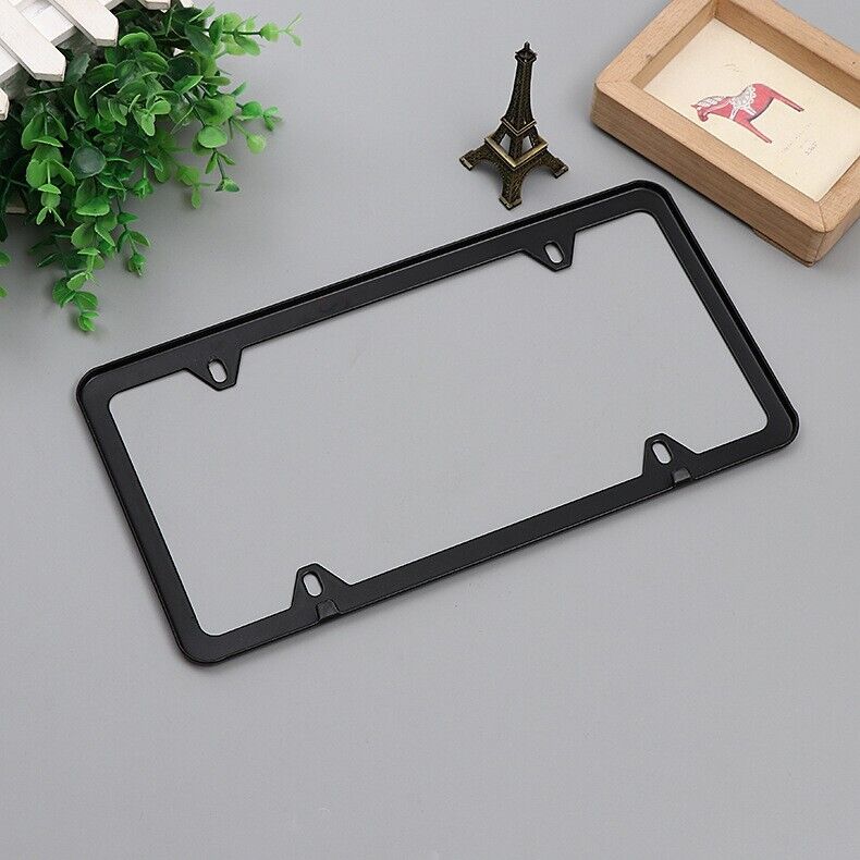 Black Stainless License Plate Frame Set