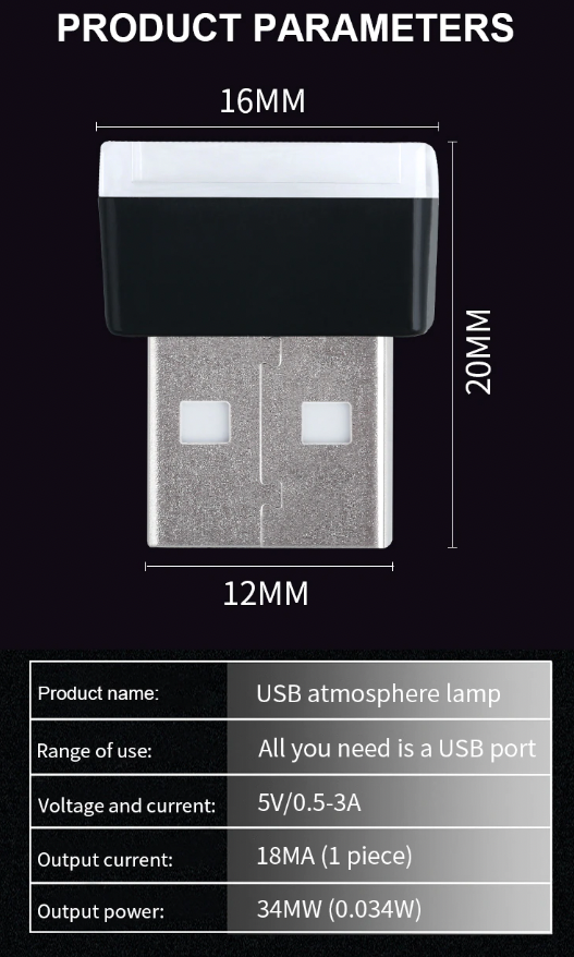DriveGlow USB Interior Ambient Light Set