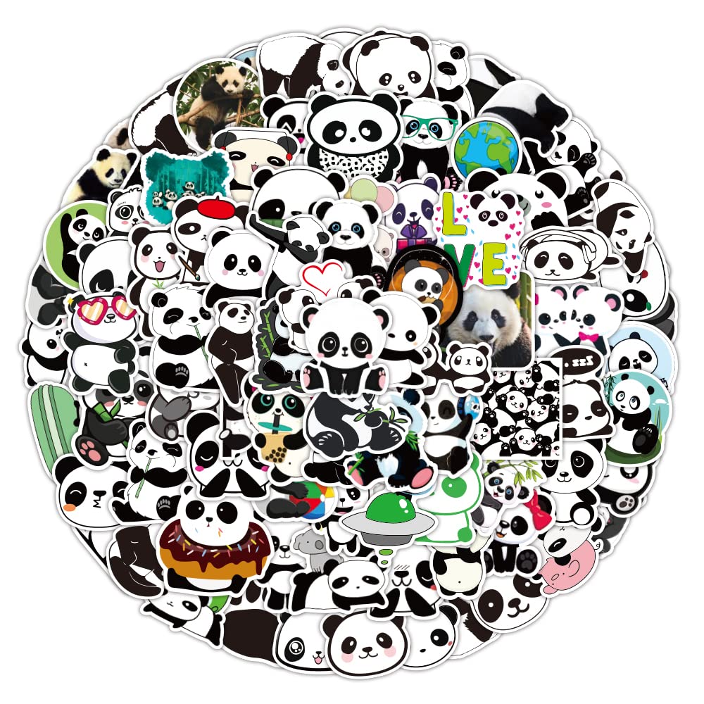Cute Panda Waterproof Car Sticker Pack - 100 Pieces