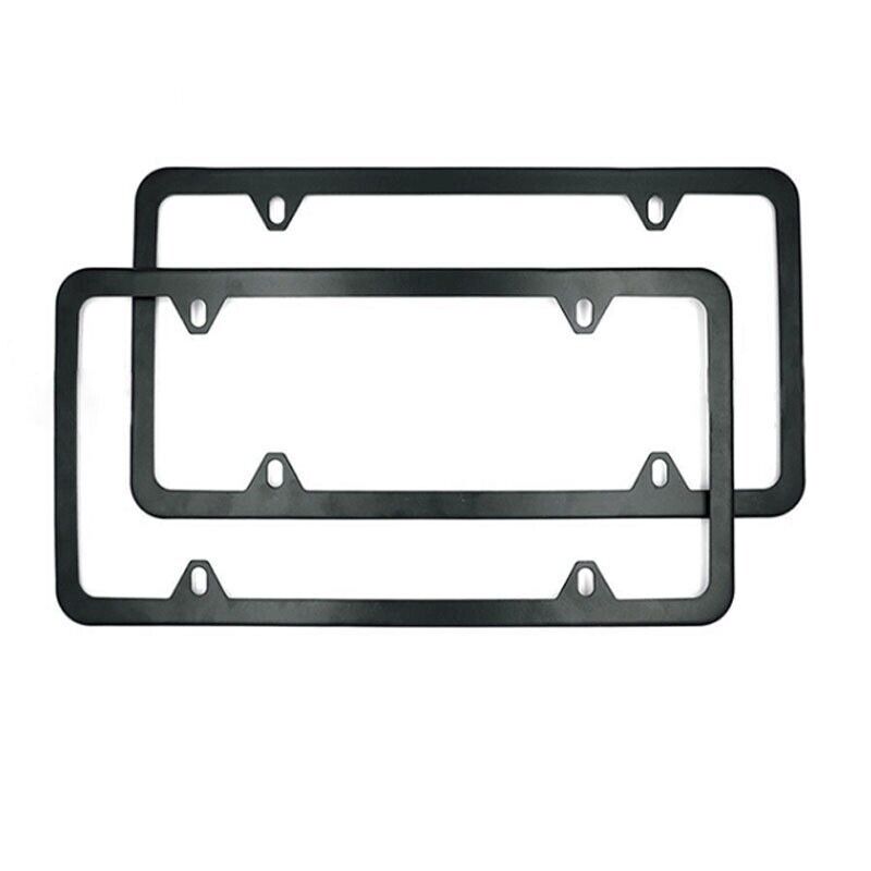 Black Stainless License Plate Frame Set