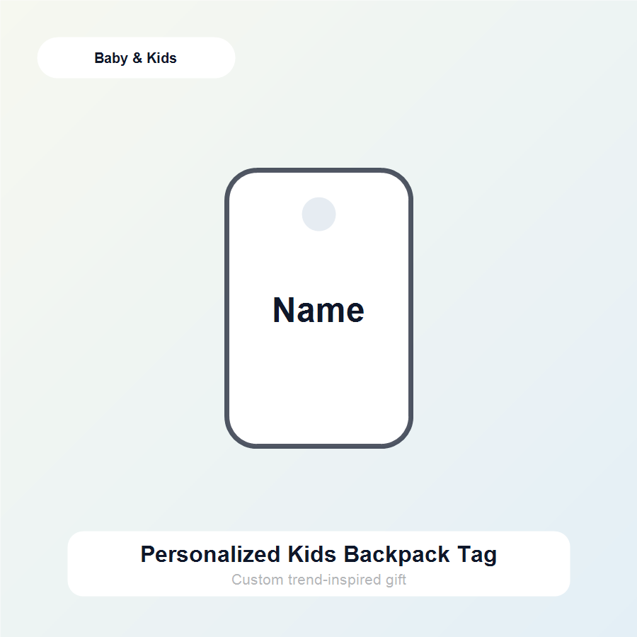 Personalized Kids Backpack Tag