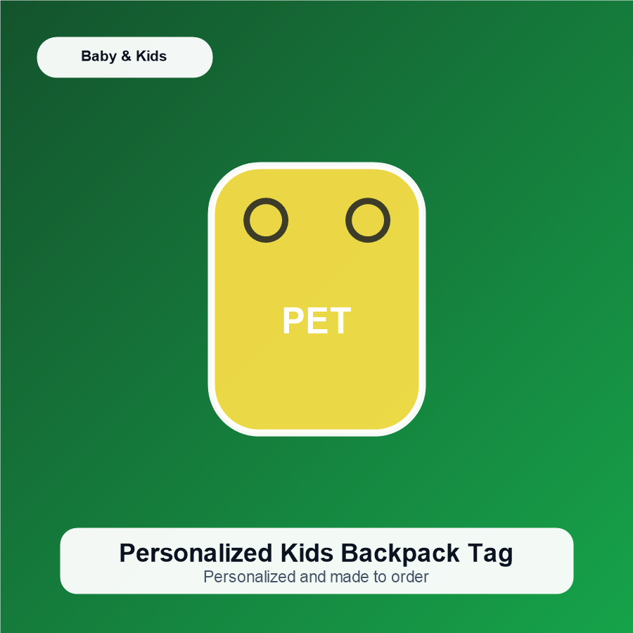 Personalized Kids Backpack Tag