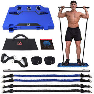 Portable Home Gym - Exercise Equipment with Resistance Bands Bar