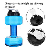 Water Bottle 2.2L Dumbbell Shaped Sport Drink Exercise Gym Protein Shake Weight