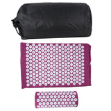 Acupressure Mat and Pillow Set Acupuncture Mat, Acupressure Mat, Yoga Pad with Carry Bag Headrest Bed for Home Floor Purple