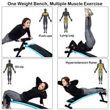 Folding Weight Bench Adjustable Sit-Up Board Workout Slant Bench Blue