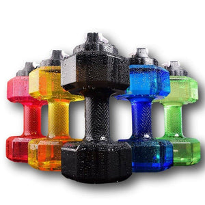 Water Bottle 2.2L Dumbbell Shaped Sport Drink Exercise Gym Protein Shake Weight