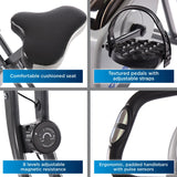 Exercise Bike with Heart Rate Sensors and Extra Wide Padded Seat - Folding Design for Storage
