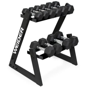 100 Lb. Dumbbell Set with 2-Tier Storage Rack
