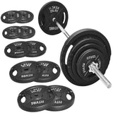 Cast Iron Standard Weight Including 5FT Standard Barbell with Star Locks - 100-Pound Set