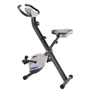 Exercise Bike with Heart Rate Sensors and Extra Wide Padded Seat - Folding Design for Storage